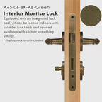 Leather Wrapped Solid Brass Door Lever Set, US Standard