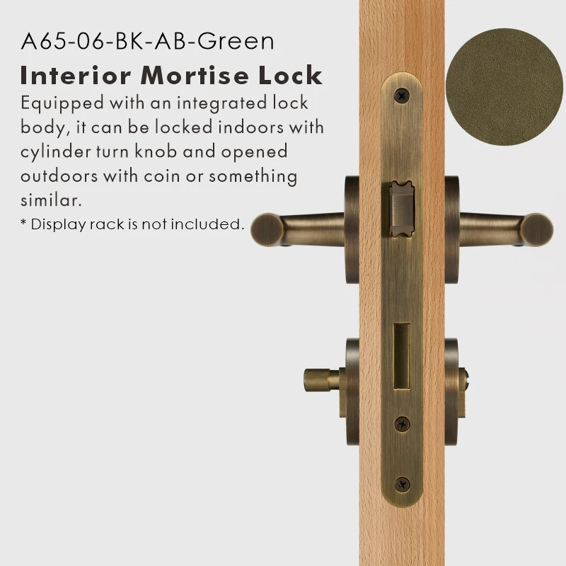 Leather Wrapped Solid Brass Door Lever Set, US Standard