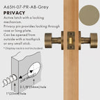 Round Solid Brass Door Knob Set, US Standard