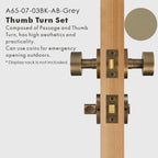 Round Solid Brass Door Knob Set, US Standard