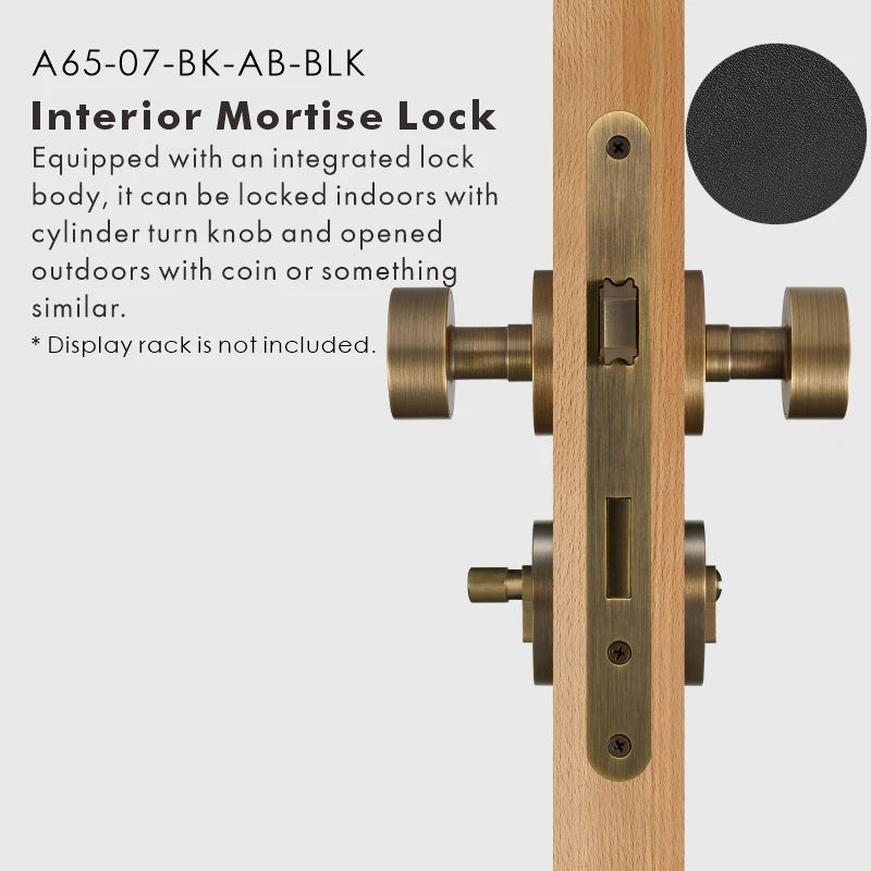 Round Solid Brass Door Knob Set, US Standard