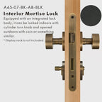 Round Solid Brass Door Knob Set, US Standard