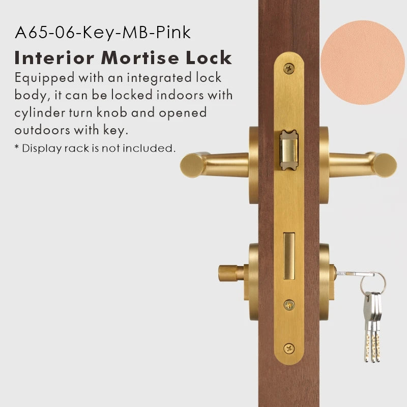 Leather Wrapped Solid Brass Door Lever Set, US Standard