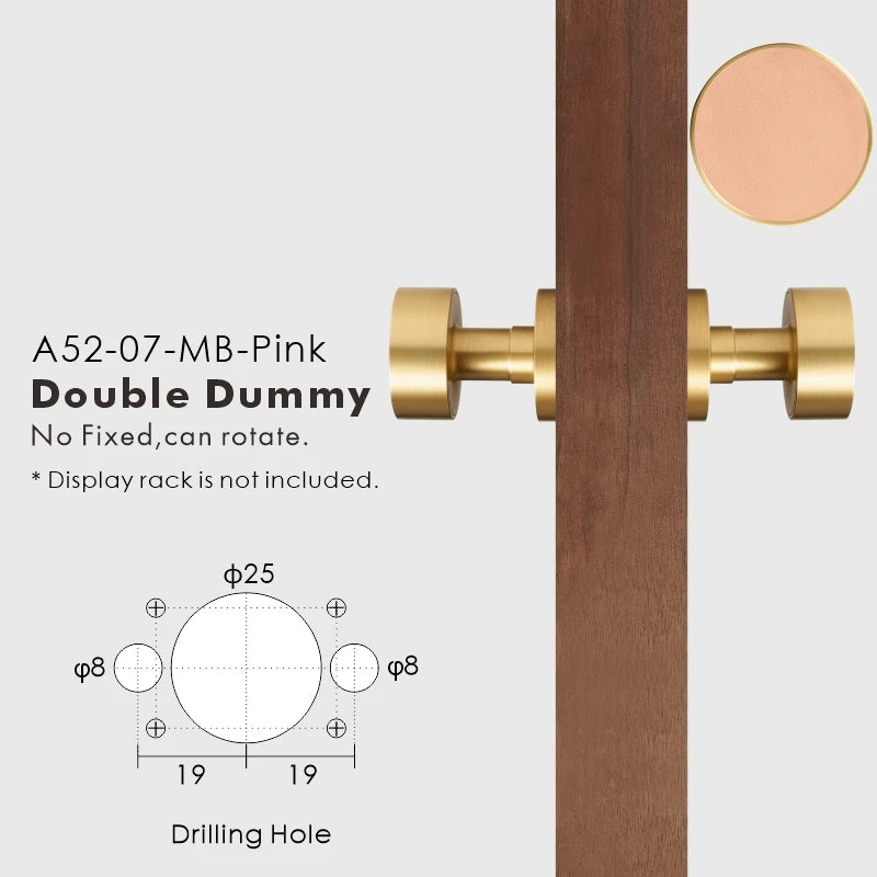 Round Solid Brass Door Knob Set, European Mortise