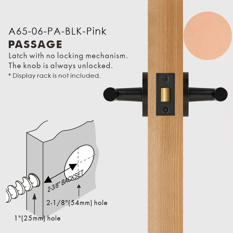 Leather Wrapped Solid Brass Door Lever Set, US Standard