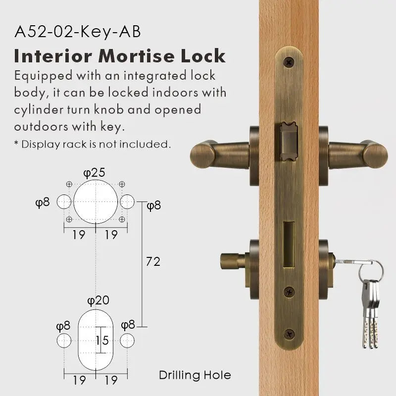 Diamond Knurled Solid Brass Door Lever Set, European Mortise