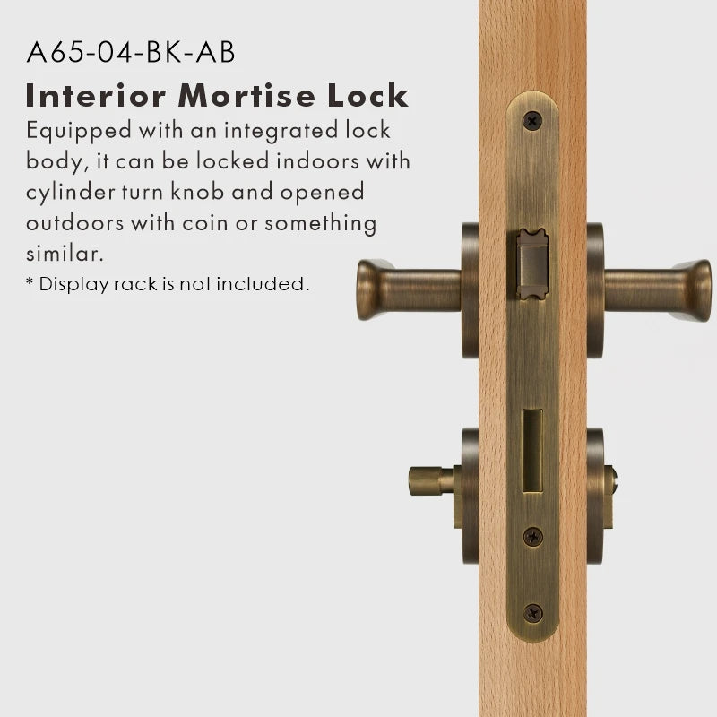 Flat Solid Brass Door Lever Set, US Standard