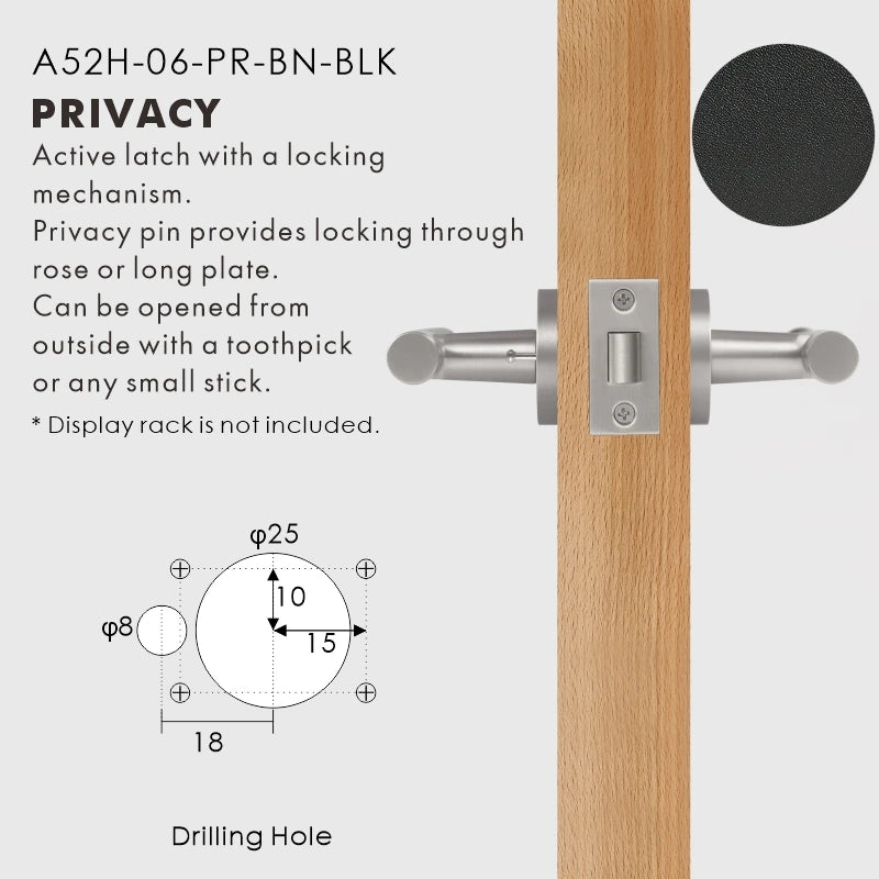 Leather Wrapped Solid Brass Door Lever Set, European Mortise