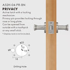 Flat Solid Brass Door Lever Set, European Mortise