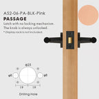 Leather Wrapped Solid Brass Door Lever Set, European Mortise