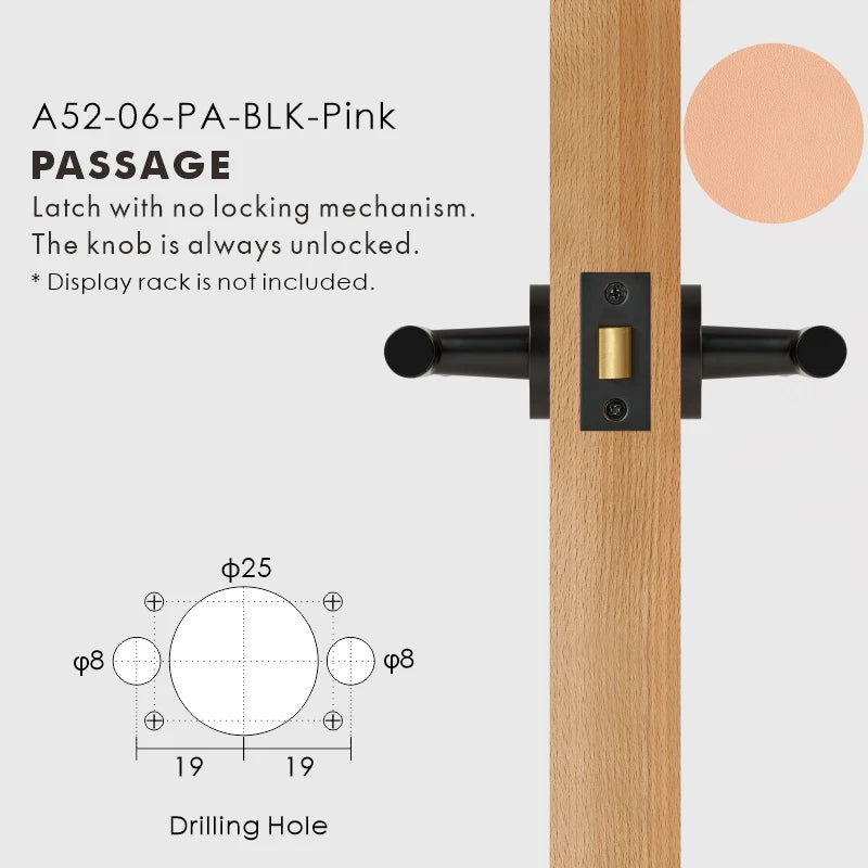 Leather Wrapped Solid Brass Door Lever Set, European Mortise