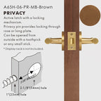 Leather Wrapped Solid Brass Door Lever Set, US Standard