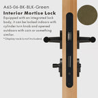 Leather Wrapped Solid Brass Door Lever Set, US Standard