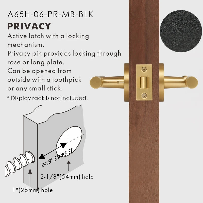 Leather Wrapped Solid Brass Door Lever Set, US Standard