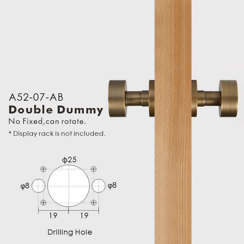 Round Solid Brass Door Knob Set, European Mortise