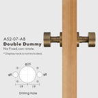 Round Solid Brass Door Knob Set, European Mortise