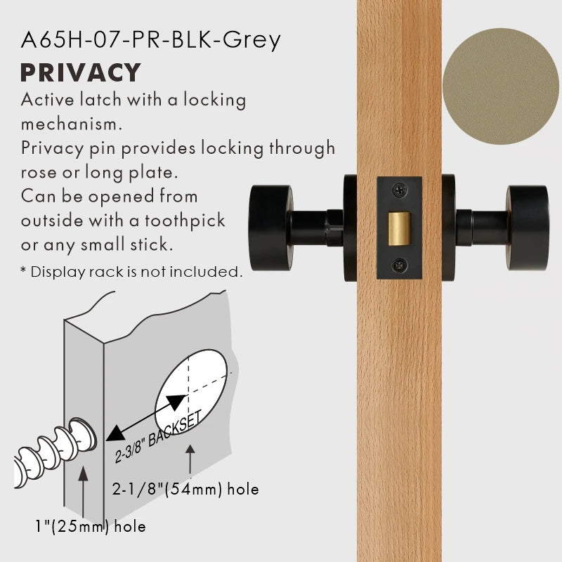 Round Solid Brass Door Knob Set, US Standard