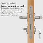 Cross Knurled Solid Brass Door Lever Set, US Standard