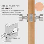 Round Solid Brass Door Knob Set, US Standard