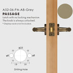 Leather Wrapped Solid Brass Door Lever Set, European Mortise
