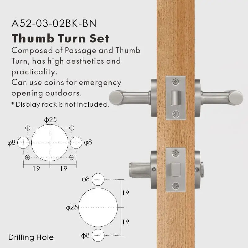Linear Knurled Solid Brass Door Lever Set, European Mortise