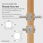 Linear Knurled Solid Brass Door Lever Set, European Mortise