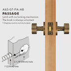 Round Solid Brass Door Knob Set, US Standard