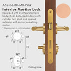 Leather Wrapped Solid Brass Door Lever Set, European Mortise