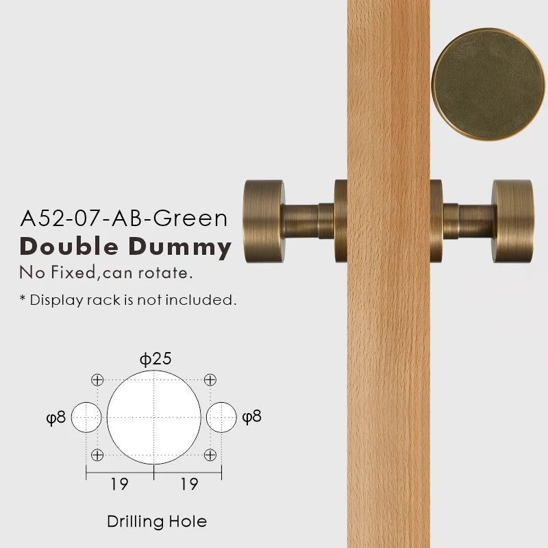 Round Solid Brass Door Knob Set, European Mortise