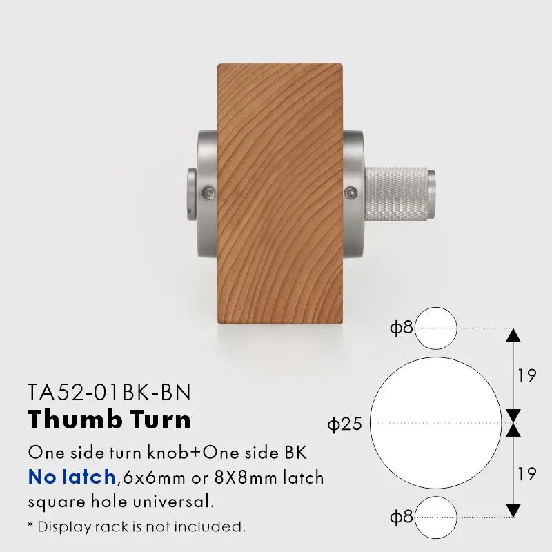 Diamond Knurled Solid Brass Privacy Thumb Turn, European Mortise