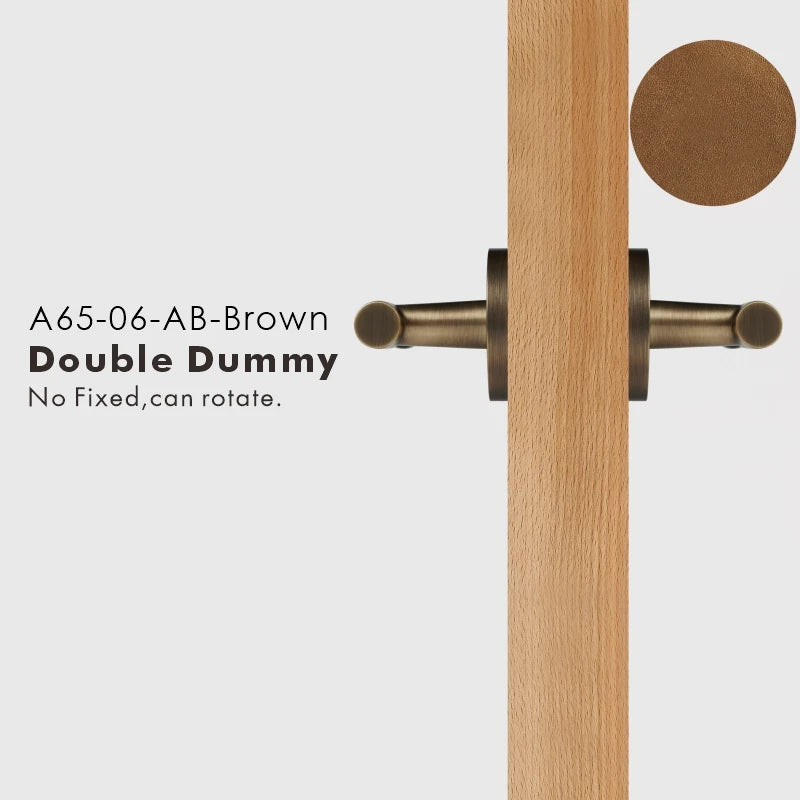 Leather Wrapped Solid Brass Door Lever Set, US Standard