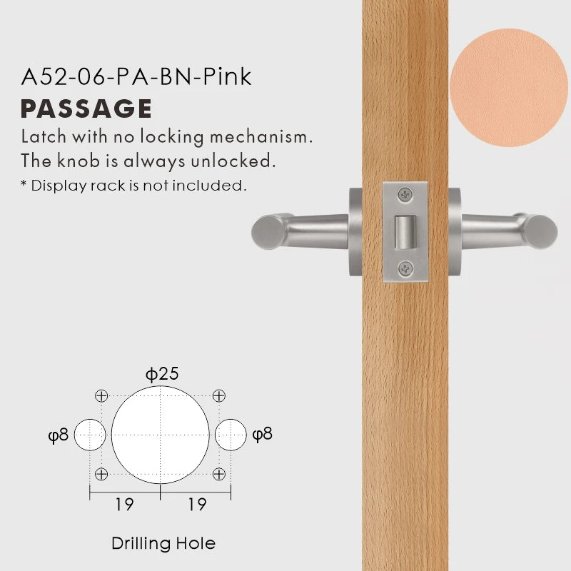 Leather Wrapped Solid Brass Door Lever Set, European Mortise