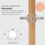 Leather Wrapped Solid Brass Door Lever Set, European Mortise