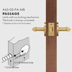 Linear Knurled Solid Brass Door Lever Set, US Standard