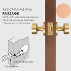 Round Solid Brass Door Knob Set, US Standard