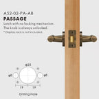 Diamond Knurled Solid Brass Door Lever Set, European Mortise