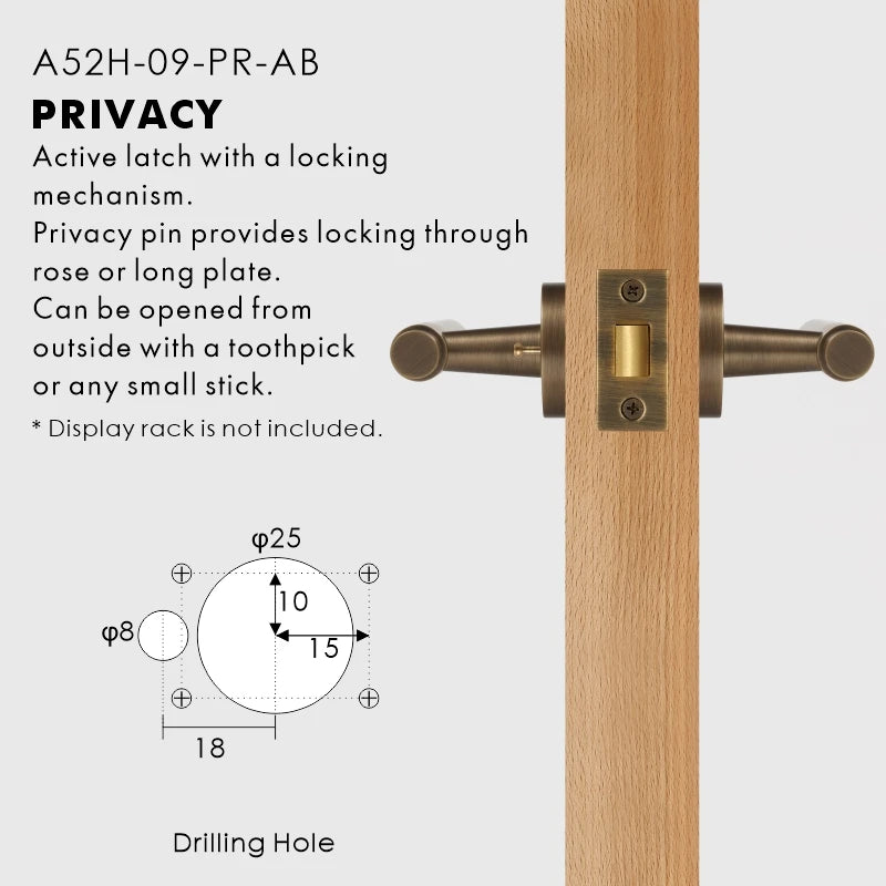Slim Plain Solid Brass Door Lever Set, European Mortise
