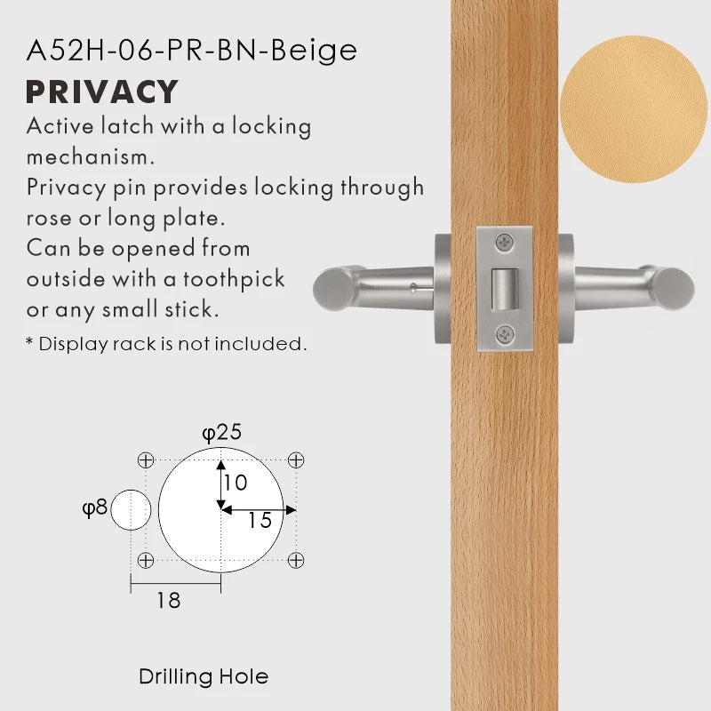 Leather Wrapped Solid Brass Door Lever Set, European Mortise