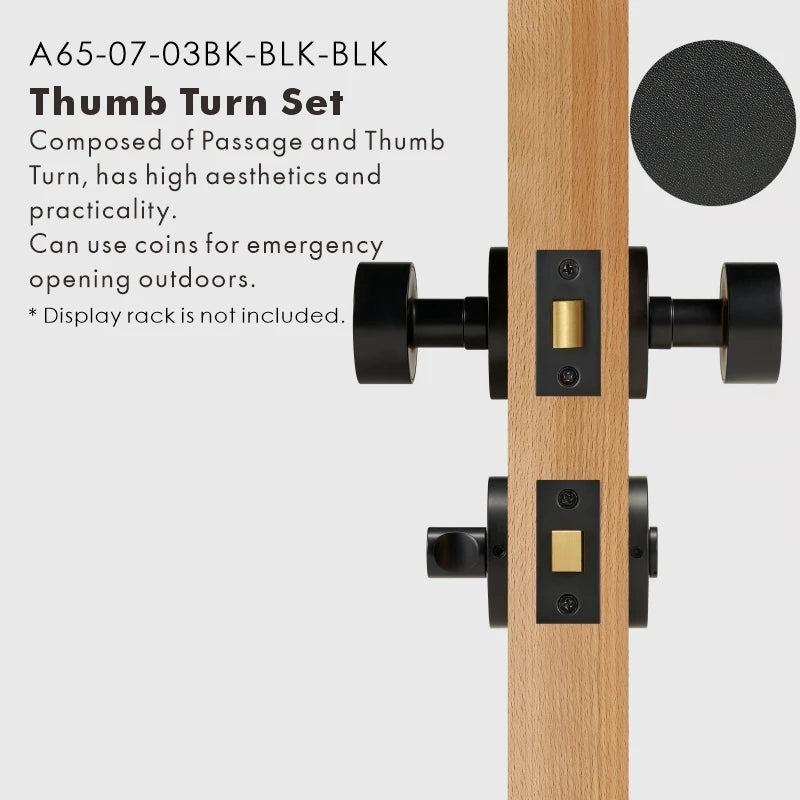Round Solid Brass Door Knob Set, US Standard