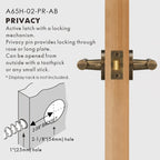 Diamond Knurled Solid Brass Door Lever Set, US Standard