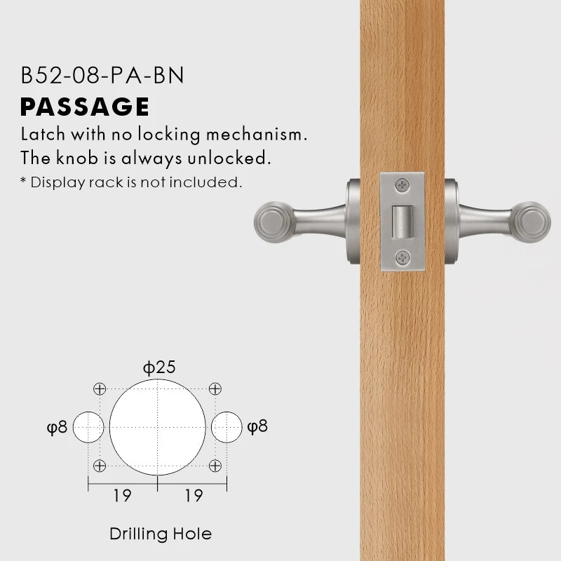 Classic Bar Solid Brass Door Lever Set, European Mortise
