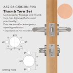 Leather Wrapped Solid Brass Door Lever Set, European Mortise