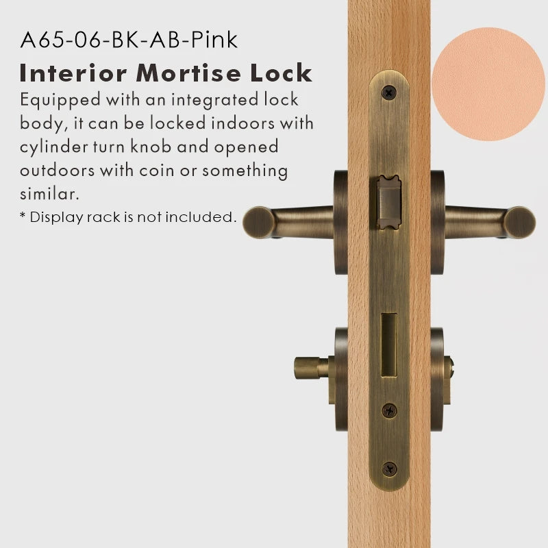 Leather Wrapped Solid Brass Door Lever Set, US Standard