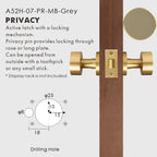 Round Solid Brass Door Knob Set, European Mortise