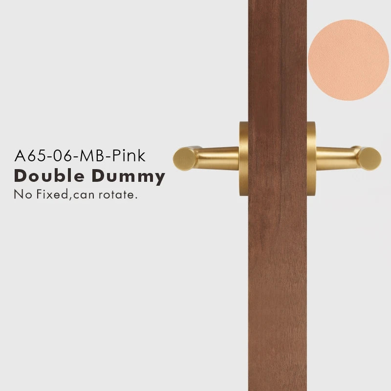 Leather Wrapped Solid Brass Door Lever Set, US Standard