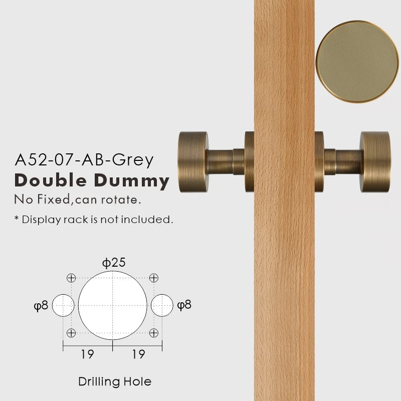 Round Solid Brass Door Knob Set, European Mortise