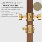 Round Solid Brass Door Knob Set, US Standard