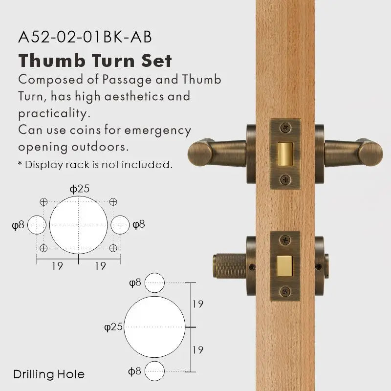 Diamond Knurled Solid Brass Door Lever Set, European Mortise