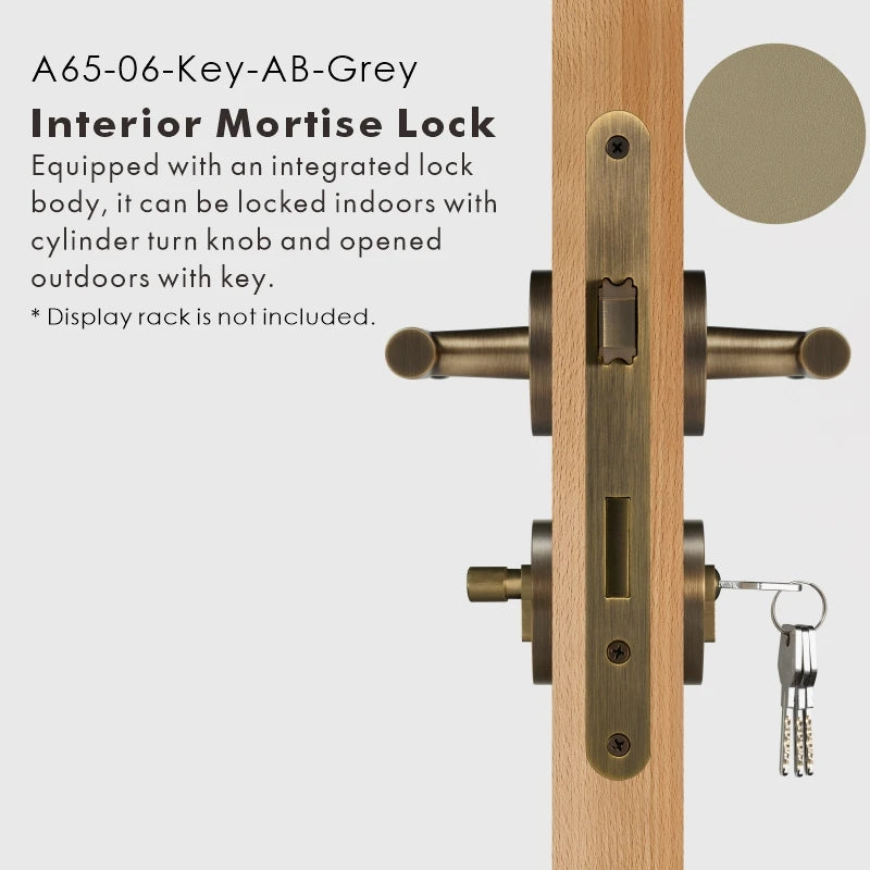 Leather Wrapped Solid Brass Door Lever Set, US Standard