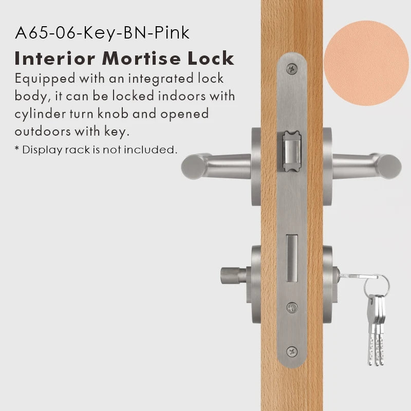 Leather Wrapped Solid Brass Door Lever Set, US Standard